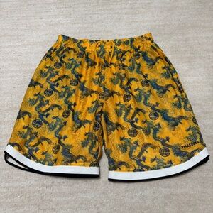 Pleasures Now Chinese Dragon Hydra Basketball Mesh Shorts Yellow Men's Medium